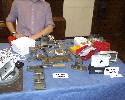 Display of Metamec Clocks.
Ted Negus with some of the tools from the Metamec factory.