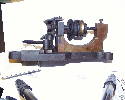 Small Lancashire lathe adapted as a saw/slot cutter